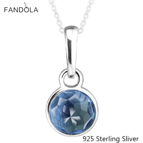CKK 925 Sterling Silver December Droplet, London Blue Crystal Charms Original Beads Fits For Bracelets Jewelry