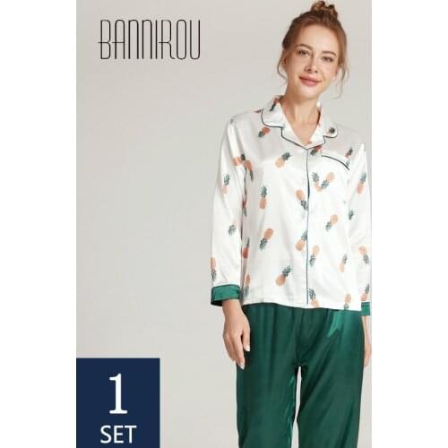 BANNIROU Home Clothes Womens Pajamas Sets Women Sleepwear Lingerie Set Spring Homewear Woman Pyjamas Sets 7 Pcs Free Shipping
