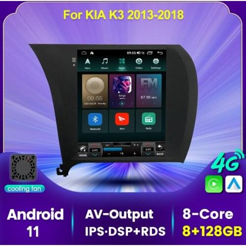 Tesla Style Screen 6G 128G Android11 Auto multimedia smart head unit for Kia K3 Cerato Forte 2013-18 DSP 4G LTE carplay+Auto IPS