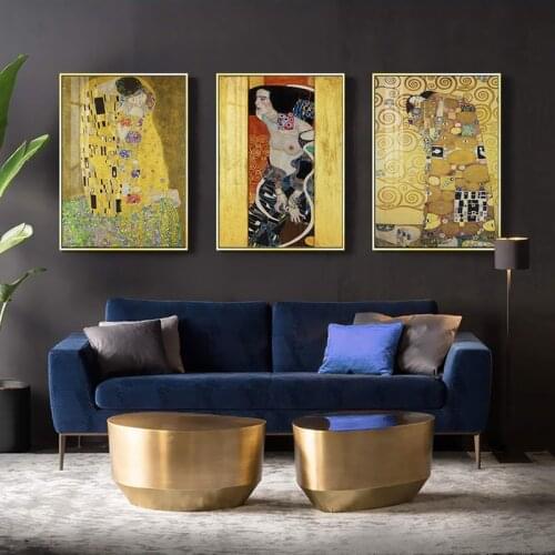 Gustav Klimt Retro Famous Artwork Exhibition Poster Canvas Print Painting Gallery Wall Art Pictures for Living Room Home Decor