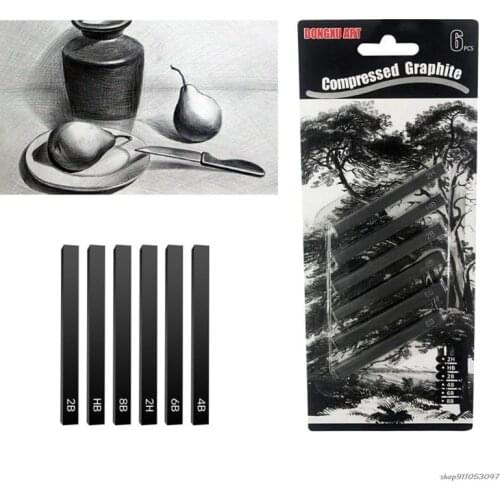 6 Pcs Sketching Shading Pencils Compressed Charcoal Sticks HB 2B 4B 6B 8B 2H DIY Drawing Art Set for Beginners Artists wholesale