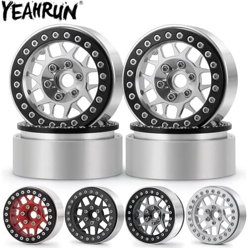 YEAHRUN 2.2Inch Beadlock Wheel Rims 25mm Width Metal Wheel Hubs for 1:10 RC Crawler Axial Wraith 90018 RC Car Wheels Parts