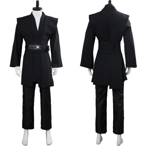 Jedi Knight Cosplay Costume Anakin Skywalker Costume Black Uniform Adult Halloween Carnival Costume Robe Outfits