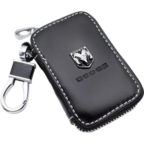 1PCS Leather 3D Car Key Case Keychain Cover for Dodge journey ram 1500 challenger caliber Car Key Holder Organizer Accessories