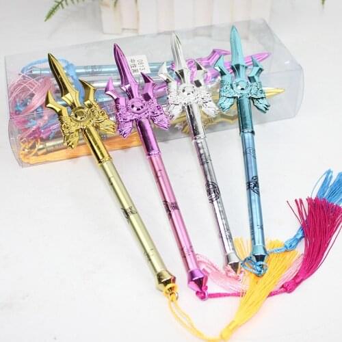 Creative Black Gel Pen Tassel Weapon Toy Personality Pen Student Water Pen Korea Cute Stationery Accessories School Supplies