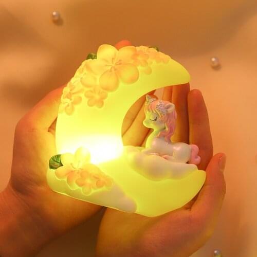 Creative unicorn moon lamp nightlight star lamp bedside night lamp to send children gifts