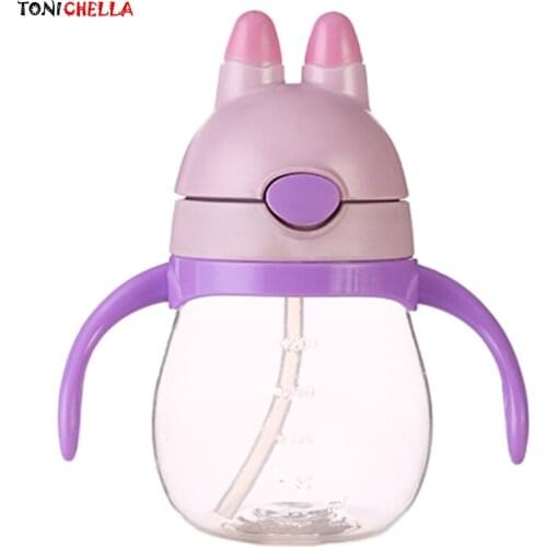 Creative Baby Vacuum Flasks With Silicone Straw Stainless Steel Infants Thermos Cup Portable Travel Mug T0361