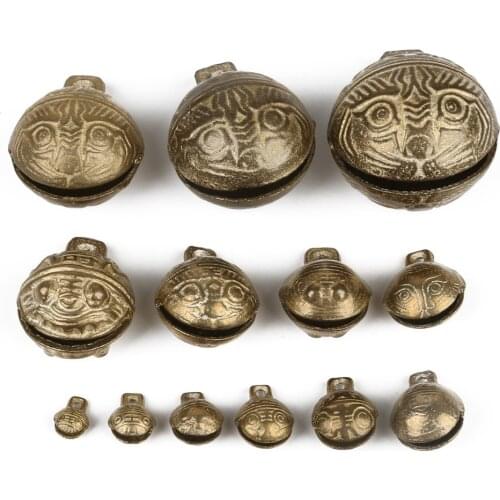 1/2/3/5/7/8/15Pcs/lot Brass Material Chinese Good Luck Tinkle Bell Charm for Bracelet & Anklet Making & Pendant For Pet Animal