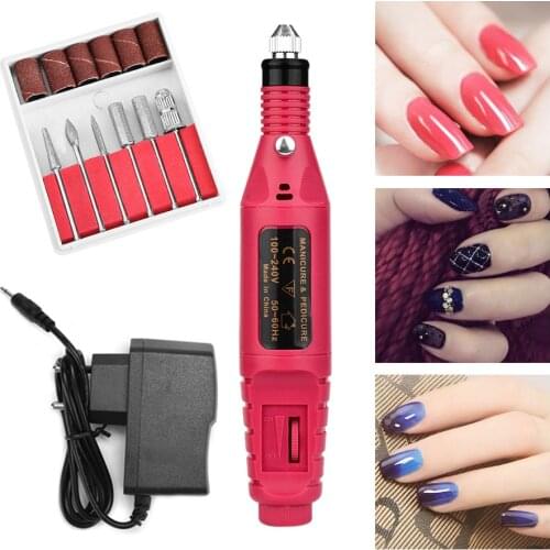 ATOMUS Electric Manicure Nail Machine Drill Bits Milling Adjustable Speed 20000 RPM Gentle Polishing Art Pen Professional Kits