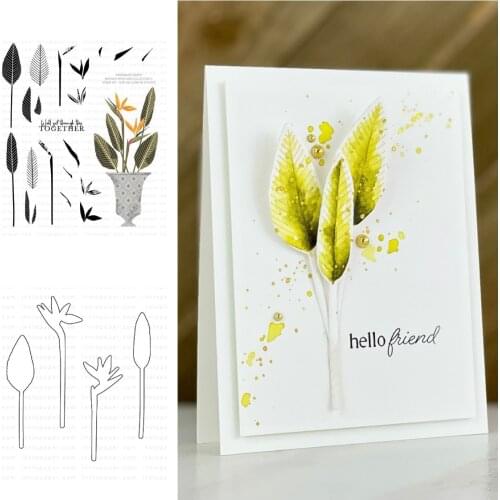 Floral Paradise METAL Cutting Dies Clear Stamps Scrapbooking New Make Photo Album Card DIY Paper Embossing Craft Supplies 2021