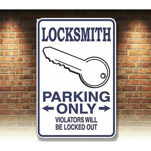 Metal Sign Locksmith Parking Only Locked Out 8 x 12 Aluminum