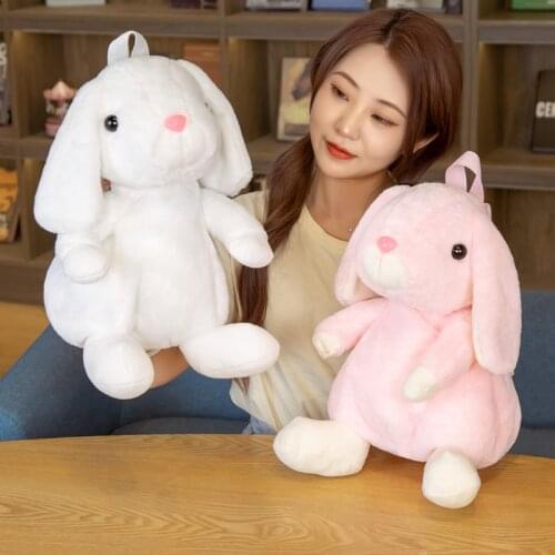 Kawaii New Rabbit Backpack Soft Cute Pink White Rabbit Bag Trend Decoration Girl Holiday Gift