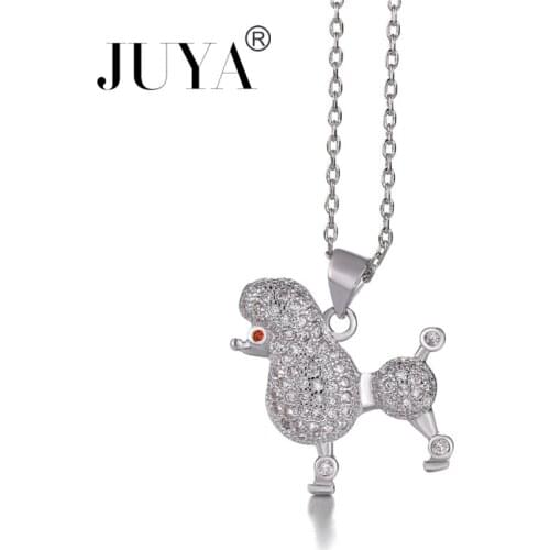 Fashion Jewelry Cute Zircon Standard Poodle Charms Necklaces & Pendants Handmade Micro Pave CZ Choker Necklace Bijoux Gifts