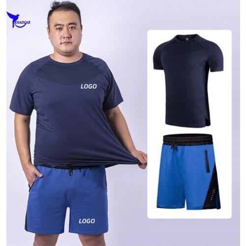 Customize LOGO Plus Size 5XL 6XL 7XL Men Loose Sport Suits Breathable Cotton Running Sets Clothes Gym Fitness Running Tracksuits