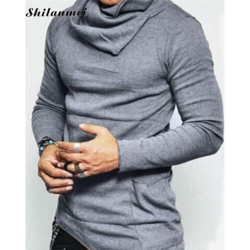 Turtleneck Sweater Pullover For Men Long Style Fashion Gothic Pullovers Mens Solid Color Plus Size Casual Sweater Pull Homme 4xl