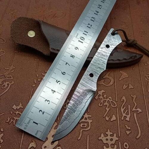 Damascus Collection Knife Fixed blade Knife Damascus steel steel DIY blades edc White pocket survival Hunting knife