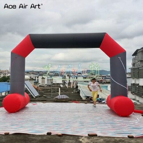 Whole sale truss arch balloon inflatable start finish line,stands freely square arches with red truss for USA