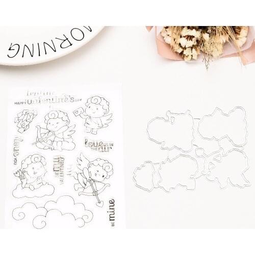 Z20 CLEAR STAMPS cutting dies Love Angel Scrapbook Card album paper craft silicon rubber roller transparent stamps