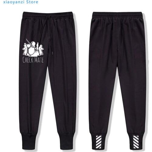 Check Mate unisex pants Army Funny Personality Soldier Onset Chess Print Casual sportswear Trousers men sweatpants