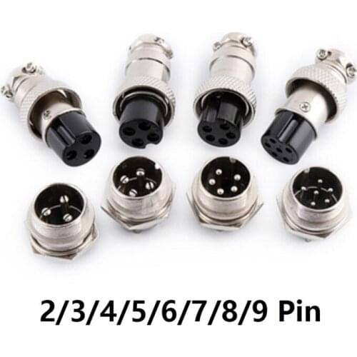 1set Male & Female GX16 2/3/4/5/6/7/8/9 Pin 16mm L70-78 Circular Aviation Socket Plug Wire Panel Connector