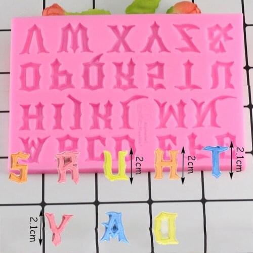 Capital Letters Lace Silicone Molds Cupcake Fondant Cake Decorating Tools Chocolate Gumpaste Candy Polymer Clay Resin Mold