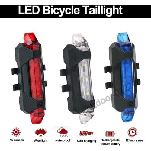 LED Bike Lights USB Rechargeable Bicycle Taillight Waterproof 4 Modes MTB Cycling Safety Warning Rear Lamp Bike Accessories