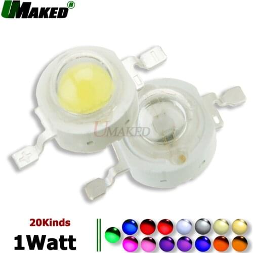 High Power 1W LED Chips Epistar 33/45mil Light chip DC3-3.4V 350mA SMD COB Diode White Red Blue Yellow Green For bulb Spotlight