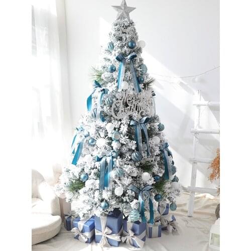 TT Butterfly Blue Christmas Tree Home Package 1.5M Encryption Large Christmas Scene Decoration