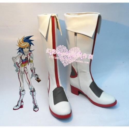 Yu-Gi-Oh! ARC-V Hugo White Halloween Long Boots Shoes H016