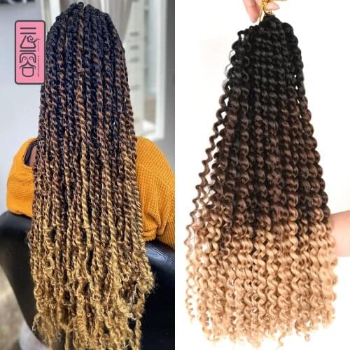 YunRong 24Inches Passion Twist Hair Crochet Braids Hair-Extension 18Inches For Black Women Ombre Blcak Color