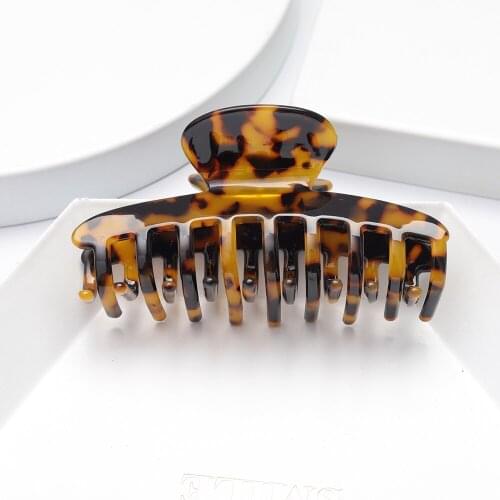 Vintage To The Number Acetate Leopard Print Acrylic Hairpin Crab Hairpin Simple Womens Girl Hairpin Hair Accessories Headdress