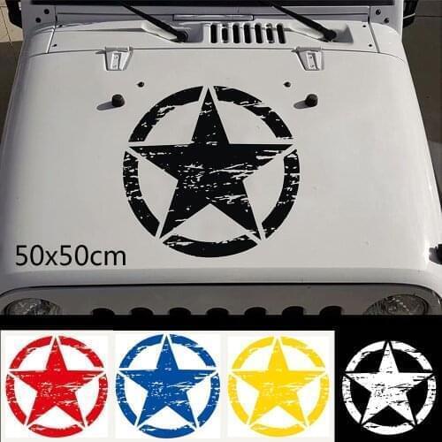 1pc 50x50cm Car Sticker Army Star Decal Military Graphic Sticker for Most Vehicles Big Stickers Cars Army Star Decal for Jeep