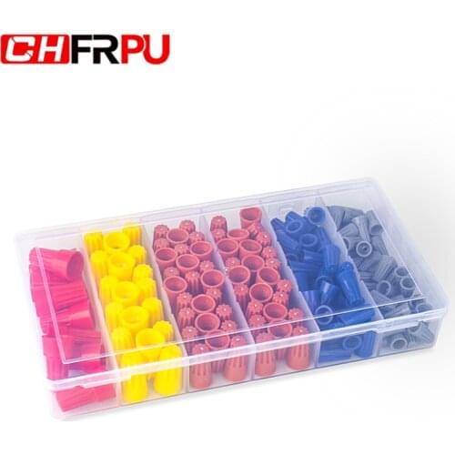 158PCS/box Wiring spiral crimping cap Spring screw type wire terminal Insulated waterproof convenient wire connector P1-P5