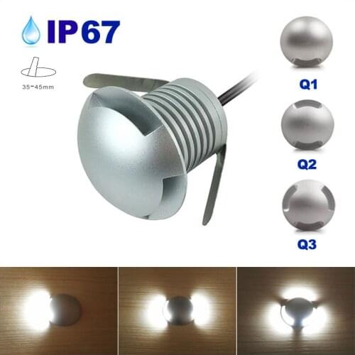 20pcs/lot IP67 3W CREE LED Recessed Floor Light 12-24V Outdoor Ground Spot Underground Buried Lamp Stairs Side Emitting Lighting