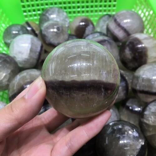 50mm Natural Fluorite Quartz Crystal Sphere Ball Healing