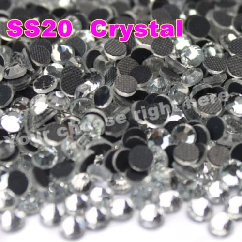 Free Gift!3bags/lot SS20 Clear Crystal DMC HotFix FlatBack glass Rhinestones strass,trim heat transfer Hot Fix crystal stones