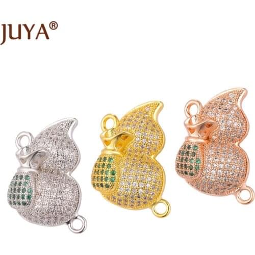 Bling Cubic Zirconia Connectors Crystal Gourd Wine Glass Necklace Bracelet Supplies For Women DIY Making Jewelry Components