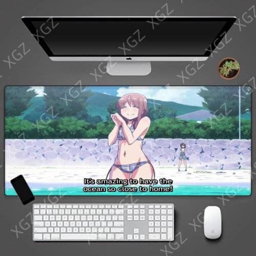 XGZ Japanese Anime Girl Big Game Mouse Pad Lock Side Table Keyboard Mouse Pad Carpet Big Game Non-slip Mouse Pad Player XXL