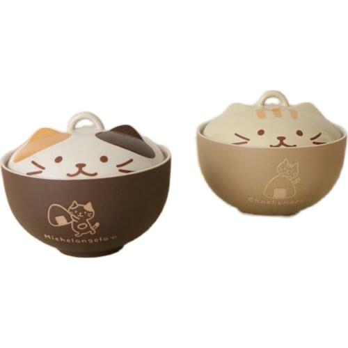 Ceramic Cat Tureen Porcelain Rice Bowl Instant Noodle Bowl