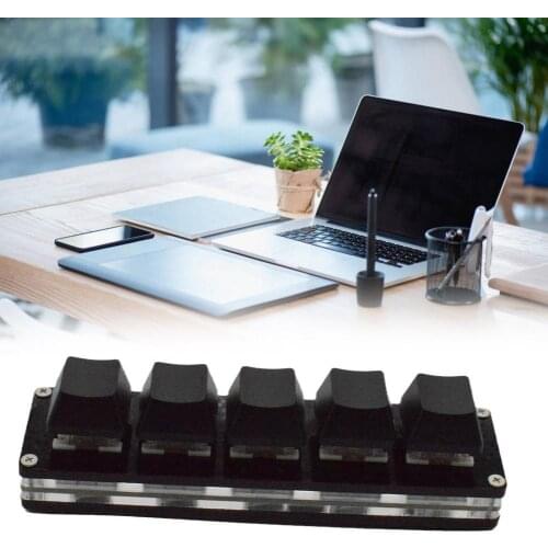 Black 5 key Mini Keyboard Gaming Keyboards Hot Swap Mechanical Keyboard for Copy and Paste Custom Shortcut Keys