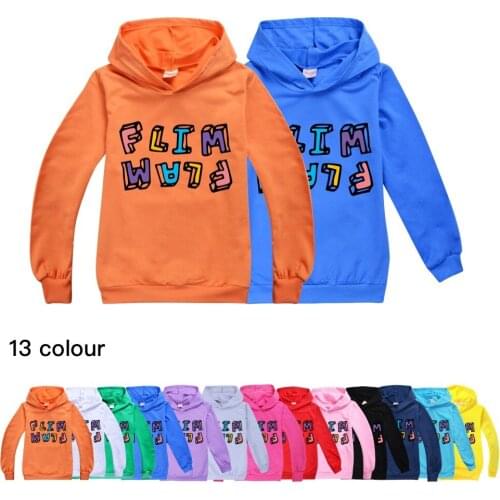Children Clothing Flamingo Flim Flam Hoodies Outerwear Kids Casual Tops Boys Girls Cute Cartoon Hoodies Streetwear Sweatshirts