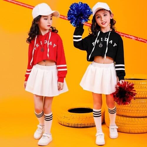Children Hip Hop Clothing Cropped Hoodie Sweatshirt Shirt Tops Casual Pants for Girl Dance Costume Wear Ballroom Dancing Clothes