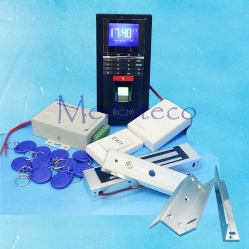 DIY Full Tcp/ip Fingerprint Door Access Control System Kit +ZL Bracket +Magnetic Lock Wooden Door rfid Access Control Set