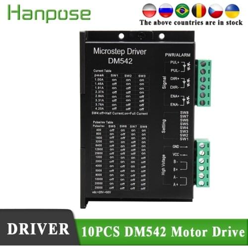 10pcs VDC 24-50V DM542 Stepper Motor Driver For 57 86 Series 2-phase Digital Stepper Motor Driver