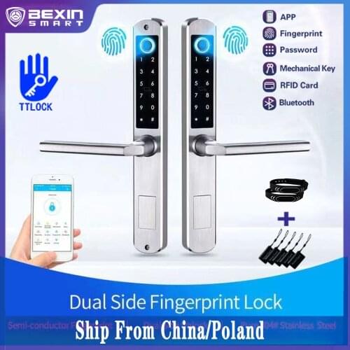 Double Side Fingerprint Password Digital Lock Waterproof Outdoor Smart Lock Outside
