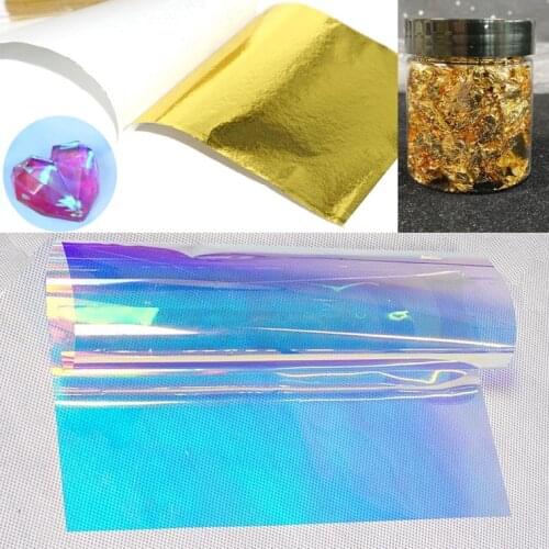 Fantasy Colorful Laser Paper Gold Foil Paper Epoxy Accessories For Diy Crystal Epoxy Pendant Pendulum Table Bracket Filler