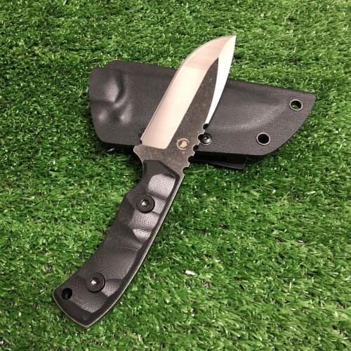 Hot EDC TOOLS Fixed Blade Knife Stonewashed 440 Blade Black G10 Handle Hunting+ K sheath Camp Survival Tactical Straight Knives