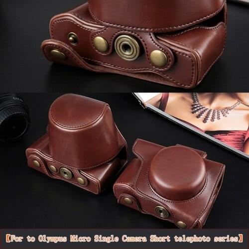 PU Leather Camera Case Bag Cover For Olympus OM-D E-M10 EM10 Mark II III E-M5 EM5 II E-PL5 E-PL6 E-PL7 E-PL8 EPL5 EPL6 EPL7 EPL8