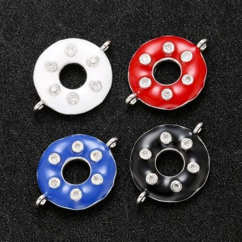 ZHUKOU 18x23mm exquisite and compact swim ring crystal connector for women bracelet necklace jewelry accessories model: VS400