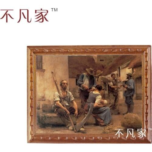 Wholesale 1:12 scale dollhouse miniatue Classical famers oil painting B-15